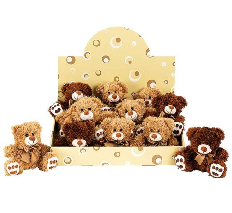 Plüsch-Bär mit Schleife - im Display - 12 cm