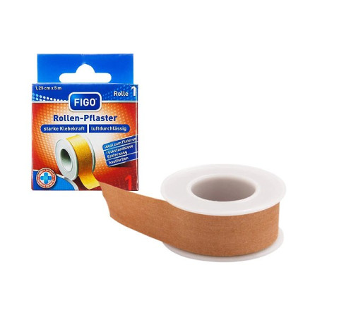 FIGO Rollen-Pflaster SCHMAL - zum fixieren von Verband - 1,25 cm x 5m