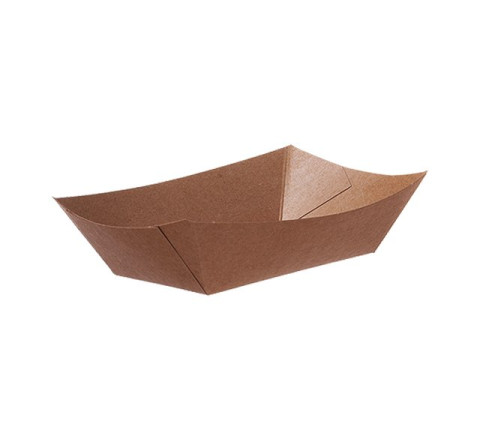 Kraft Snackschale braun - Pappe - 17 x 12,5 x 4,5cm - 400ml - Gr. M