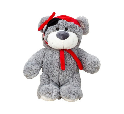 Plüsch-Bär Pirat "Jack" mit Augenklappe u. rotem Kopftuch - 33 cm