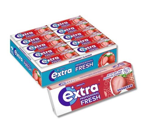 Wrigley´s Extra Professional Single "Erdbeere" - 10er Packung