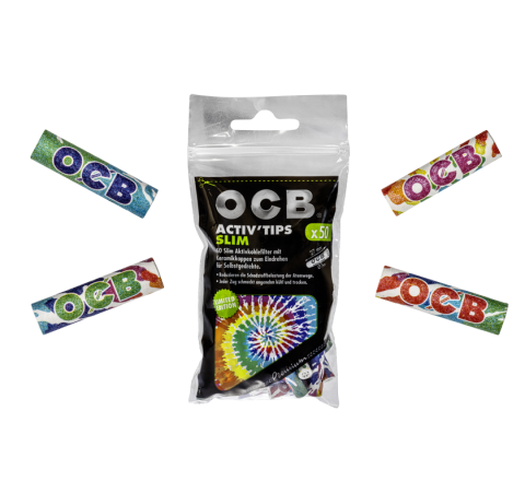 OCB "Activ'Tips" Slim Aktivkohlefilter mit Keramikkappen 50er Tüte