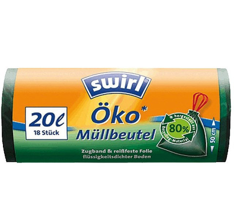 Swirl Öko-Müllbeutel mit Zugband 20l 18er Pack