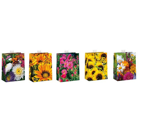 Geschenktüte mittel 5 Motive á 2 Geschenktaschen Serie "Blumen"